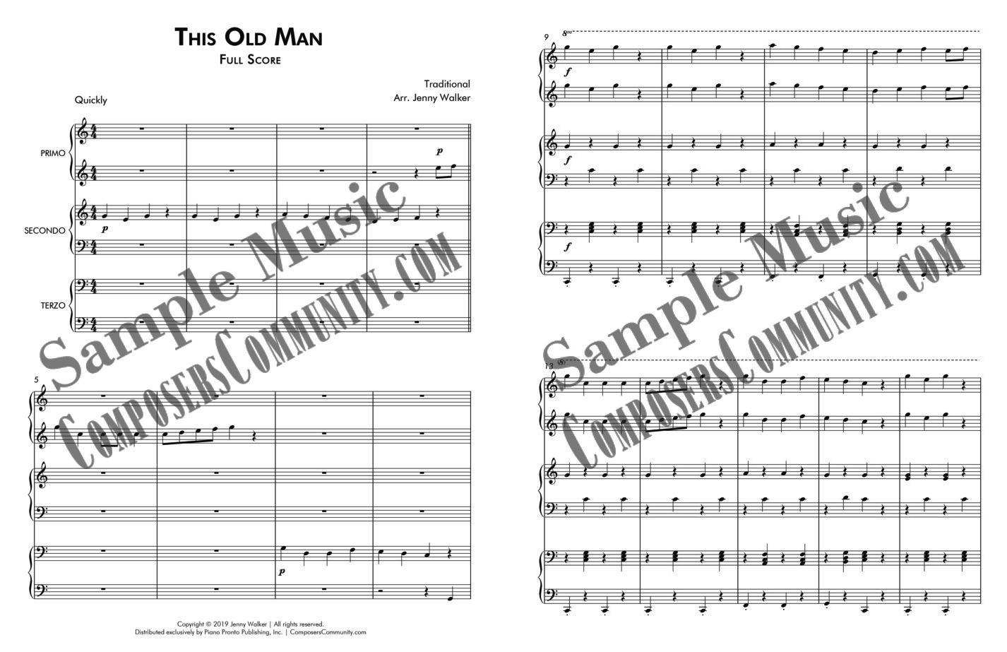 This Old Man Trio Sheet Music Piano Pronto Publishing